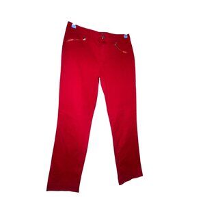 Lauren Ralph Lauren Womens Red Zipper Pocket Pants S 8 Cotton & Elastane Comfort